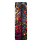 Bouteilles Isothermes Château de crâne gothique et Rose (Dos)