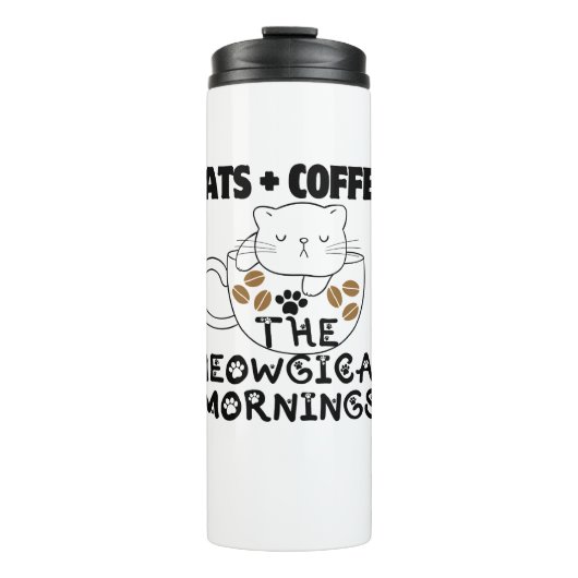 Bouteilles Isothermes Chats + Café = Matins Meowgical.w (Devant)