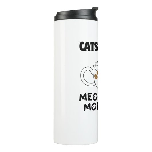 Bouteilles Isothermes Chats + Café = Matins Meowgical.w (Tourné sur la gauche)