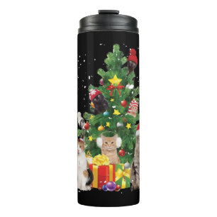 Bouteilles Isothermes chats d'arbre de noël - chatte chandail de noël