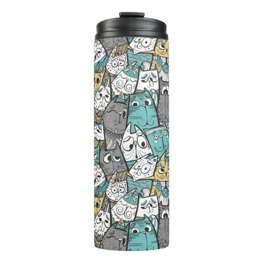 Bouteilles Isothermes Chats de dessin animé drôles (Devant)