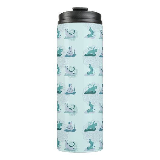 Bouteilles Isothermes Chats de yoga vert (Devant)