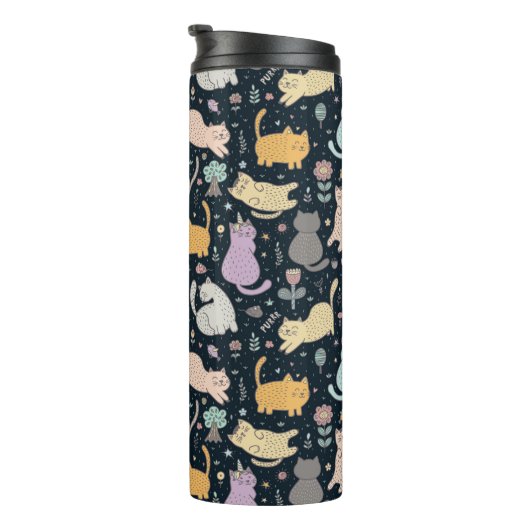 Bouteilles Isothermes Chats et Fleurs Conception Tumbler Thermique (Tourné sur la droite)