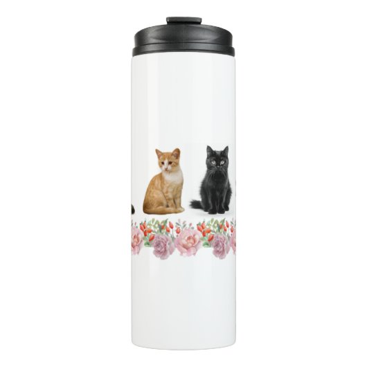 Bouteilles Isothermes Chats et Roses (Devant)