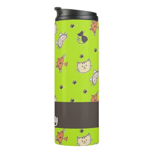 Bouteilles Isothermes Chats mignons en vert (Tourné sur la droite)