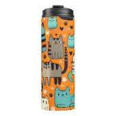 Bouteilles Isothermes Chats mignons Paruline thermique orange (Devant)