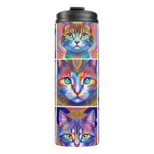 Bouteilles Isothermes Chats royaux colorés psychédéliques