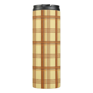 Bouteilles Isothermes Chaud Caramel Brun Carreaux Esthétique
