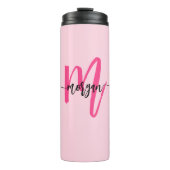 Bouteilles Isothermes Chaud rose moderne Script Girl Monogramme Nom (Devant)