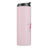 Bouteilles Isothermes Chaud rose moderne Script Girl Monogramme Nom (Tourné sur la gauche)