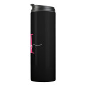 Bouteilles Isothermes Chaud rose noir moderne Script Girl Monogramme Nom (Tourné sur la droite)