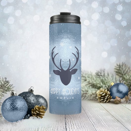 Bouteilles Isothermes Chauffeurs de cerfs Silhouette & Snowflakes Blue I
