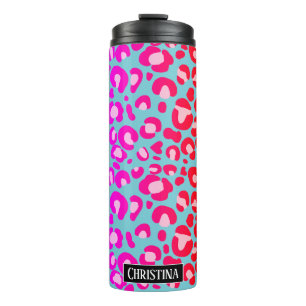 Bouteilles Isothermes Cheetah coloré moderne Imprimer avec nom