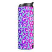 Bouteilles Isothermes Cheetah coloré moderne Imprimer avec nom (Tourné sur la gauche)