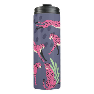 Bouteilles Isothermes Cheetahs exotiques : motif vintage coloré.