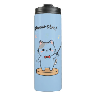 Bouteilles Isothermes Chef d'orchestre du chat mignon