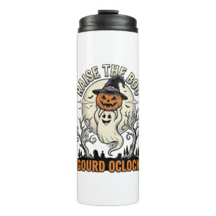 Bouteilles Isothermes Chemise Citrouille Fantôme Gravure Halloween Vinta