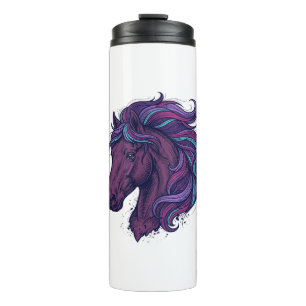 Bouteilles Isothermes Chemise d'art de tête de cheval colorée gravée vin