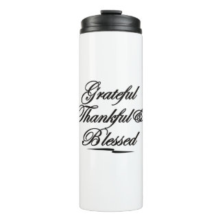 Bouteilles Isothermes Chemise de Thanksgiving "Grateful Thankful & Bless