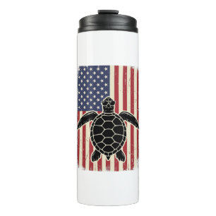 Bouteilles Isothermes Chemise patriotique vintage tortue marine drapeau 