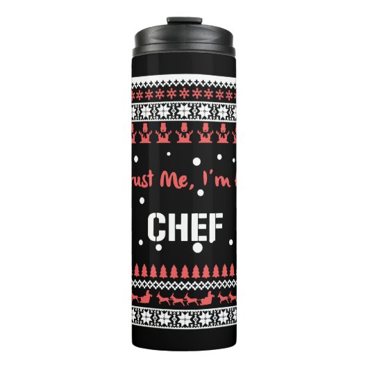 Bouteilles Isothermes Chemises de Noël Chef (Devant)