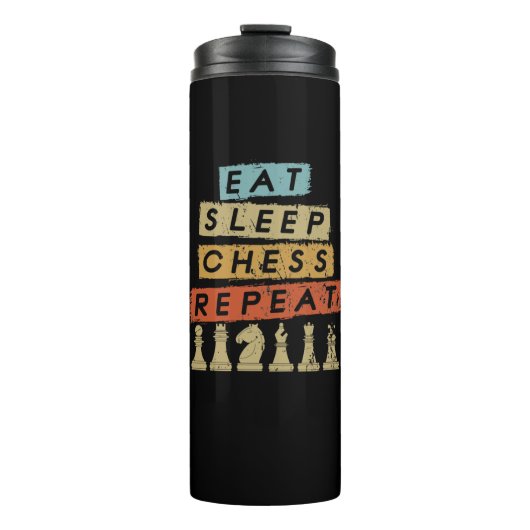 Bouteilles Isothermes Chess - Eat Sleep Chess Repeat (Devant)