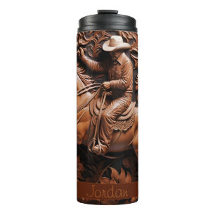 Bouteilles Isothermes Cheval Brown en cuir Cowboy