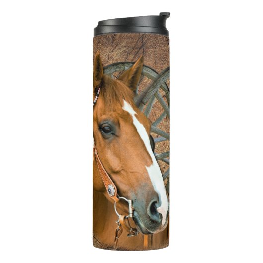 Bouteilles Isothermes Cheval Cowboy Boots Wagon Wheels Sunflowers Wester (Tourné sur la gauche)