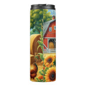 Bouteilles Isothermes Cheval de châtaignes dans la ferme ensoleillée (Dos)