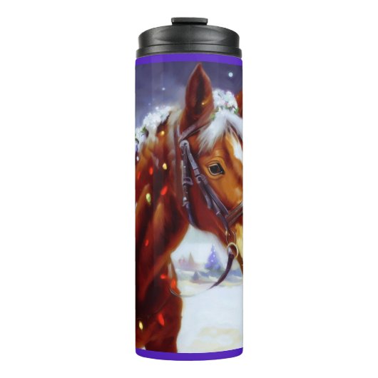 Bouteilles Isothermes Cheval de Noël 3 (Devant)