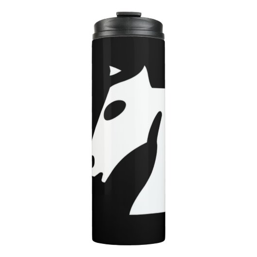 Bouteilles Isothermes Cheval d'échecs blanc en noir (Devant)