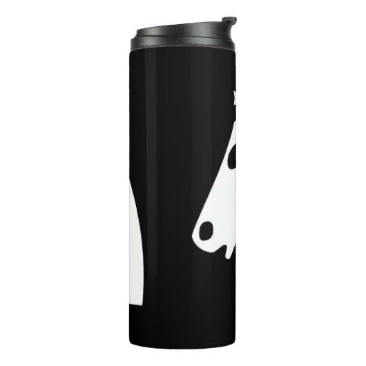 Bouteilles Isothermes Cheval d'échecs blanc en noir (Tourné sur la gauche)