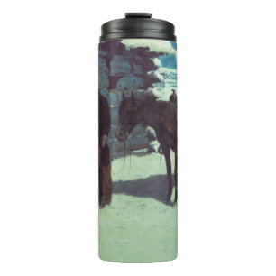 Bouteilles Isothermes Cheval et Cowboy neige hivernale
