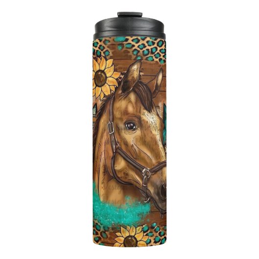 Bouteilles Isothermes Cheval et tournesol (Devant)