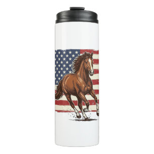 Bouteilles Isothermes Cheval Patriotique Vintage Création Vectorielle We