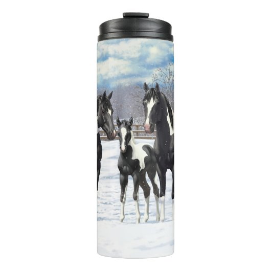 Bouteilles Isothermes Cheval Pinto Quarter Noir Chevaux Paint Chevaux Da (Devant)