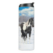 Bouteilles Isothermes Cheval Pinto Quarter Noir Chevaux Paint Chevaux Da (Tourné sur la gauche)