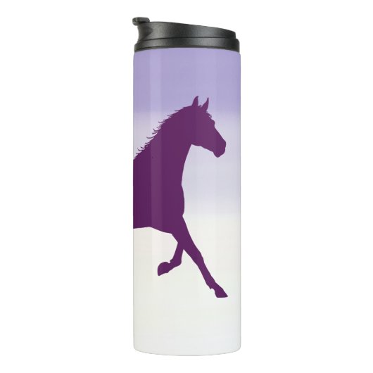Bouteilles Isothermes Cheval pourpre sur Ombre violet clair (Tourné sur la droite)