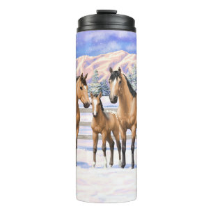 Bouteilles Isothermes Chevaux Appaloosa En Peau De Bouche En Neige