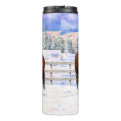 Bouteilles Isothermes Chevaux Du Quartier De La Baie Brown En Neige (Dos)