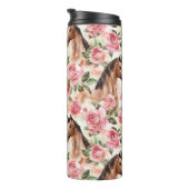 Bouteilles Isothermes Chevaux Jolies Roses Roses Rose Floral (Tourné sur la droite)