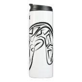 Bouteilles Isothermes Chèvre tribale noire et blanche / Mouton (Tourné sur la droite)