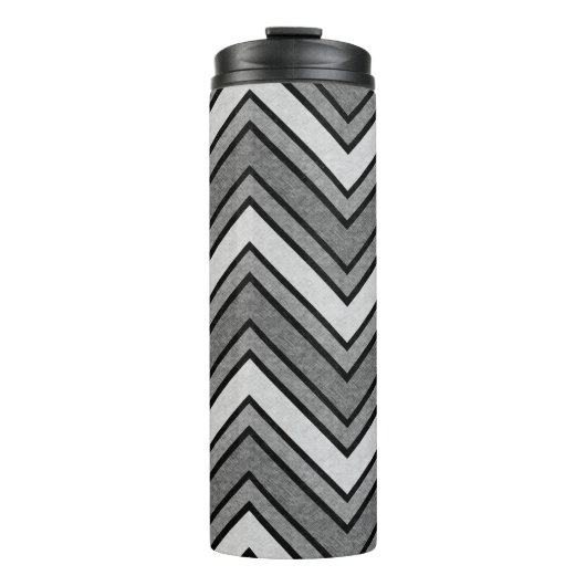 Bouteilles Isothermes chevron croquis gris et noir (Devant)