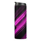 Bouteilles Isothermes Chevron noir rose chaud brillant métallique Monogr (Tourné sur la droite)