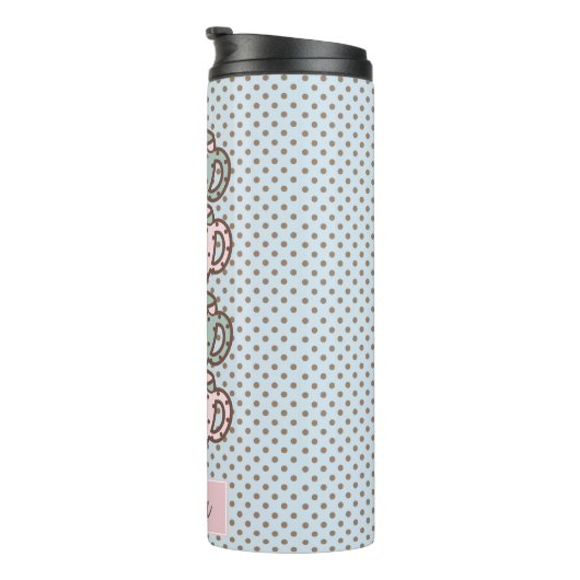 Bouteilles Isothermes Chibi Dotty Teacup Stack rose et bleu (Tourné sur la droite)