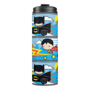 Bouteilles Isothermes Chibi Flash, Superman et Batman Racing Motif