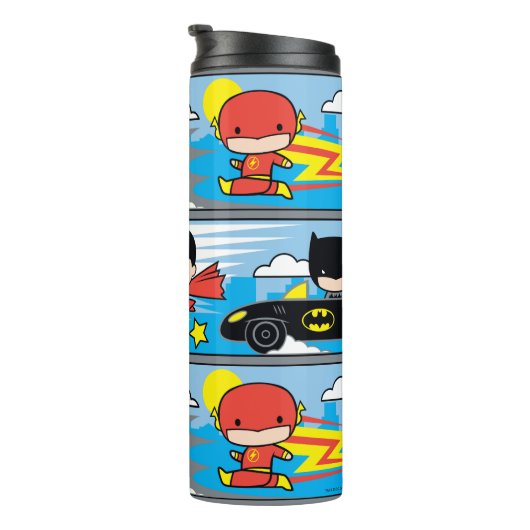 Bouteilles Isothermes Chibi Flash, Superman et Batman Racing Motif (Tourné sur la droite)
