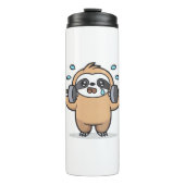 Bouteilles Isothermes Chibi Sloth Gym Échec - Cute Kawaii Drôle Entraîne (Devant)