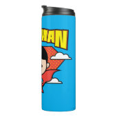 Bouteilles Isothermes Chibi Superman Polka Dot Shield et nom (Tourné sur la droite)