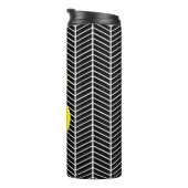 Bouteilles Isothermes Chic Black Herringbone Chevron Zig Zag Monogramme (Tourné sur la droite)
